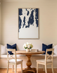 Newport canvas map art in dining nook setting