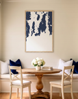 Newport matte map art in dining nook setting