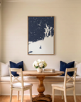 Newport canvas map art in dining nook setting