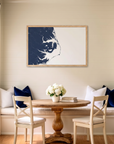 Outer Banks matte map art in dining nook setting