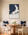 Pensacola canvas map art in dining nook setting
