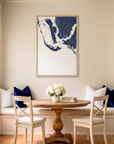 Sanibel matte map art in dining nook setting