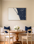Siesta Key canvas map art in dining nook setting