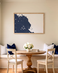 South Shore Massachusetts matte map art in dining nook setting