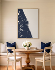 Space Coast canvas map art in dining nook setting