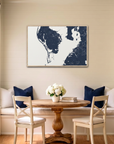 St. Petersburg canvas map art in dining nook setting