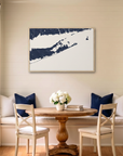 The Hamptons canvas map art in dining nook setting