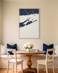 The Hamptons canvas map art in dining nook setting