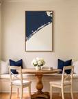 Topsail Island canvas map art in dining nook setting
