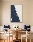Treasure Coast canvas map art in dining nook setting
