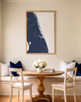 Treasure Coast matte map art in dining nook setting
