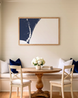 Wilmington matte map art in dining nook setting