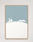 Emerald Coast Coastal Map — Canvas Vertical — soft-blue, Light Wood