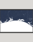 Emerald Coast Coastal Map — Fine Art Print Horizontal, navy, Black Frame, 10x8