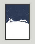 Emerald Coast Coastal Map — Fine Art Print Vertical, navy, Black Frame, 8x10