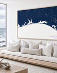 Emerald Coast canvas map — sea-view bench interior