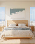 Fire Island soft blue horizontal wrapped canvas map in the ratio 3:2 hand mockup