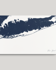Fire Island Coastal Map — Canvas Horizontal, navy, No Frame