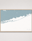 Fire Island Coastal Map — Canvas Horizontal — soft-blue, Light Wood