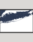 Fire Island Coastal Map — Fine Art Print Horizontal, navy, Black Frame, 10x8