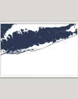 Fire Island Coastal Map — Fine Art Print Horizontal, navy, White Frame, 10x8