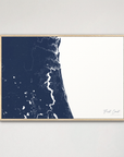 First Coast / Northeast Florida Coastal Map — Canvas Horizontal, navy, Natural Oak
