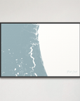 First Coast / Northeast Florida Coastal Map — Canvas Horizontal, soft-blue, Black Frame