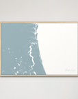 First Coast / Northeast Florida Coastal Map — Canvas Horizontal, soft-blue, Natural Oak
