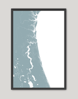 First Coast / Northeast Florida Coastal Map — Fine Art Print Vertical, soft-blue, Black Frame, 8x10