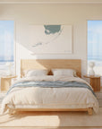 Florida Keys soft blue horizontal wrapped canvas map in the ratio 3:2 hand mockup