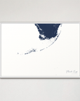 Florida Keys Coastal Map — Canvas Horizontal, navy, White Frame