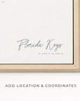 Florida Keys canvas map — location and coordinates customization
