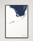 Florida Keys Coastal Map — Canvas Vertical, navy, Black Frame