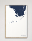 Florida Keys Coastal Map — Canvas Vertical, navy, Natural Oak