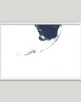 Florida Keys Coastal Map — Fine Art Print Horizontal, navy, White Frame, 10x8