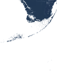 Florida Keys Coastal Map — Fine Art Print Horizontal, navy, No Frame, 10x8