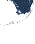 Florida Keys Coastal Map — Fine Art Print Vertical, navy, No Frame, 8x10