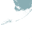 Florida Keys Coastal Map — Fine Art Print Vertical, soft-blue, No Frame, 8x10