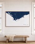 Forgotten Coast canvas map — window-scene interior