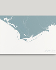 Forgotten Coast Coastal Map — Canvas Horizontal, soft-blue, No Frame