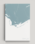 Forgotten Coast Coastal Map — Canvas Vertical, soft-blue, No Frame