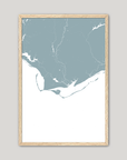 Forgotten Coast Coastal Map — Fine Art Print Vertical, soft-blue, Oak, 8x10