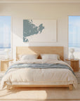 Gloucester soft blue horizontal wrapped canvas map in the ratio 3:2 hand mockup