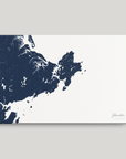 Gloucester Coastal Map — Canvas Horizontal, navy, No Frame