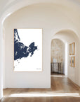 Gloucester navy vertical canvas map in the Bello mixed room scene