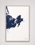 Gloucester Coastal Map — Canvas Vertical — navy, Light Wood