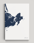 Gloucester Coastal Map — Canvas Vertical, navy, No Frame