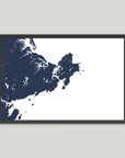 Gloucester Coastal Map — Fine Art Print Horizontal, navy, Black Frame, 10x8