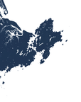 Gloucester Coastal Map — Fine Art Print Horizontal, navy, No Frame, 10x8