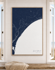 Grand Strand canvas map — window-scene interior